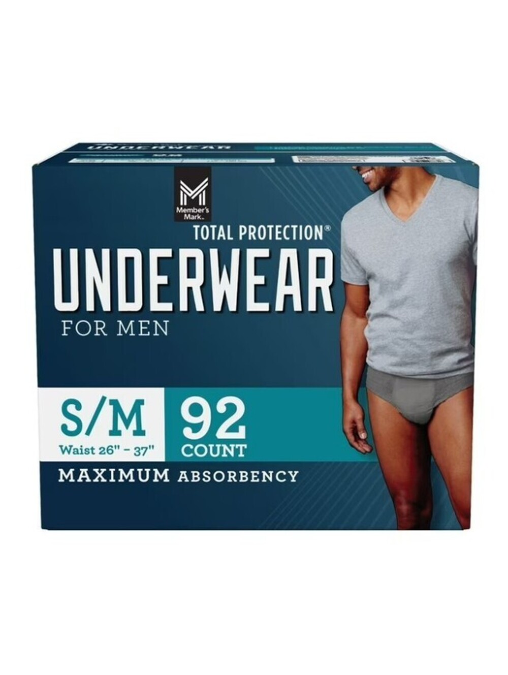 Member's Mark Men's Total Protection Incontinence Underwear Size S/M